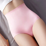 High Waist Ice Silk Seamless Panties Sexy Solid Color Underpants Breathable Microfiber Modis Briefs Ropa Interior Femenina