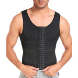 Men Gynecomastia Compression Tank Top Waist Trainer Belt Slimming Sheath 4 Rows of Hook Shapewear Vest Tight Fitting Shirts Band