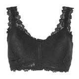 Women Bra Women'S Comfortable And Sexy Large Lace Lace Strap With Strap Deep V Front Zipper Bra Floral Lace Trim Underwear