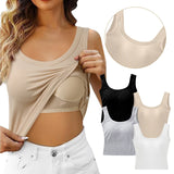 Loose Camisoles Tops Adjustable Spaghetti Strap Push Up Detached Padded Bra Tank Tops Backless Slimming Temperament Wear