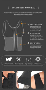 Men Slimming Body Shaper Vest Shirt Abs Abdomen Waist Trainer Corset Tummy Control Compression Tank Top Sleeveless Shapewear