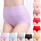 Womens Cotton Panties Solid Elastic High Waisted Postpartum Briefs Full Coverage Soft Comfort Leakproof Menstrual Underwear