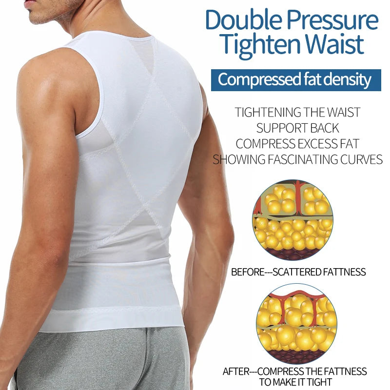 Men Compression Shirt Slimming Body Shaper Belly Tummy Shapewear Abdomen Reducer Corset Top Gynecomastia Slim Tummy Shapers Vest