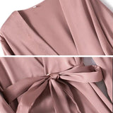 Satin Robe Female Intimate Lingerie Sleepwear Silky Bridal Wedding Gift Casual Kimono Bathrobe Gown Nightgown Sexy Nightwear