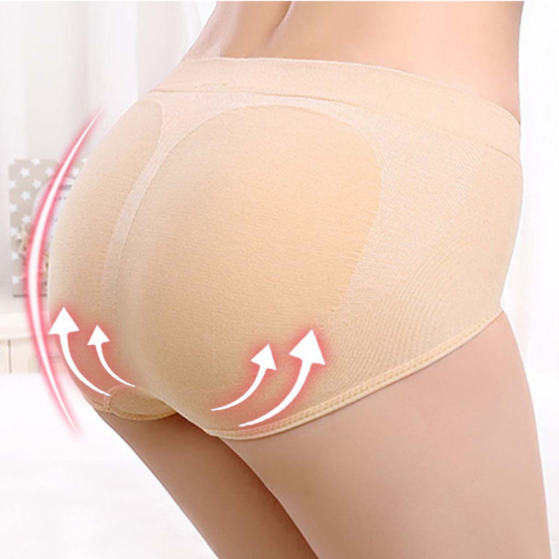 Women Soft Seamless Briefs Sexy Enhancer Hip Up Panties Solid Color Intimates Buttock Silicone Bum Padded Butt Underwear