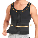 Men Gynecomastia Compression Tank Top Waist Trainer Belt Slimming Sheath 4 Rows of Hook Shapewear Vest Tight Fitting Shirts Band