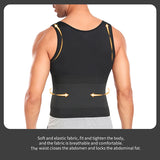 Men Gynecomastia Compression Tank Top Waist Trainer Belt Slimming Sheath 4 Rows of Hook Shapewear Vest Tight Fitting Shirts Band