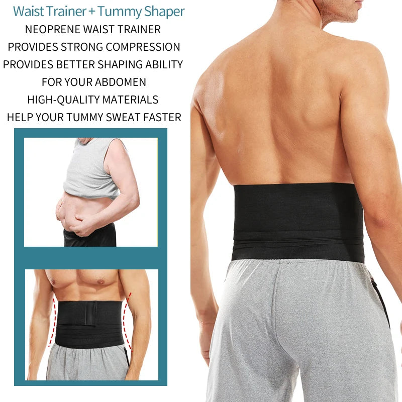 Men Waist Trainer Body Shaper Male Abdomen Reducer Fitness Trimmer Belt Bandage Wrap Band Belly Slimming Shapewear Corset