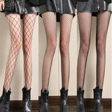 Sexy Women Long Fishnet Mesh Nylon Tights Body Stockings Slim Perfect Legs Fish Net Hollow Pantyhose High Waist Leggings Hosiery