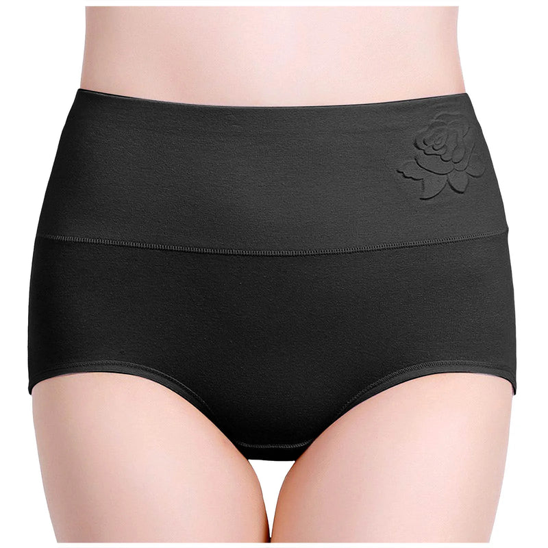 Womens Cotton Panties Solid Elastic High Waisted Postpartum Briefs Full Coverage Soft Comfort Leakproof Menstrual Underwear