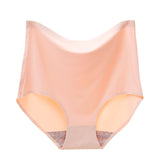 High Waist Ice Silk Seamless Panties Sexy Solid Color Underpants Breathable Microfiber Modis Briefs Ropa Interior Femenina