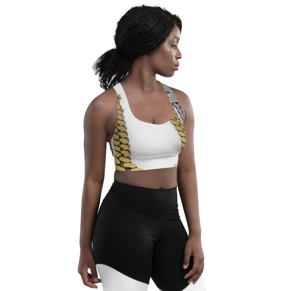 Cuban link Longline sports bra