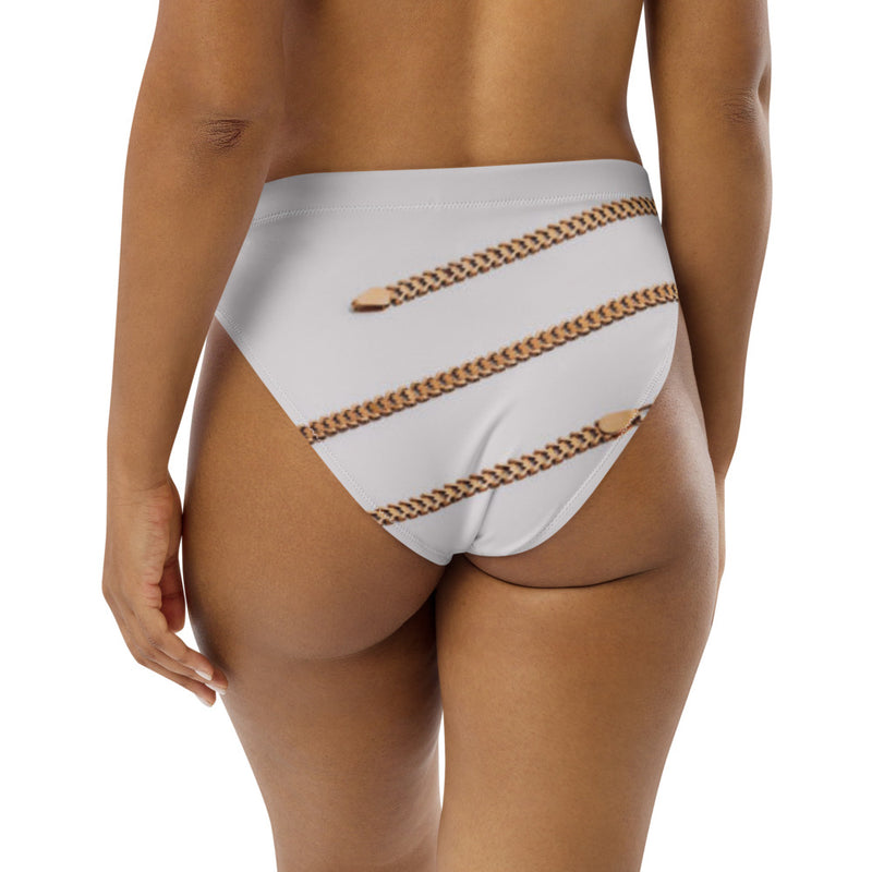 Cuban link high-waisted bikini bottom